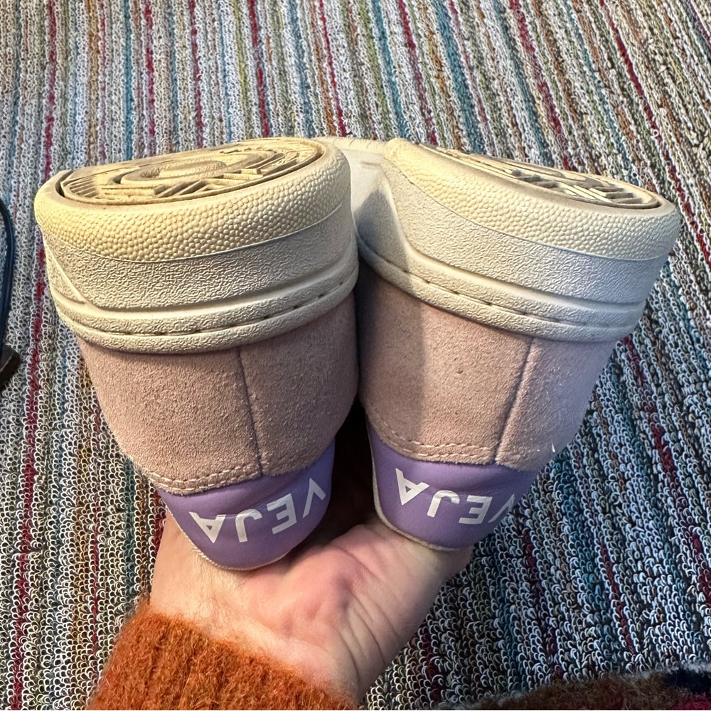 Veja EXCELLENT V-10 suede multico peach sneakers - pink/lavender/tan/butter -6 - Picture 15 of 16
